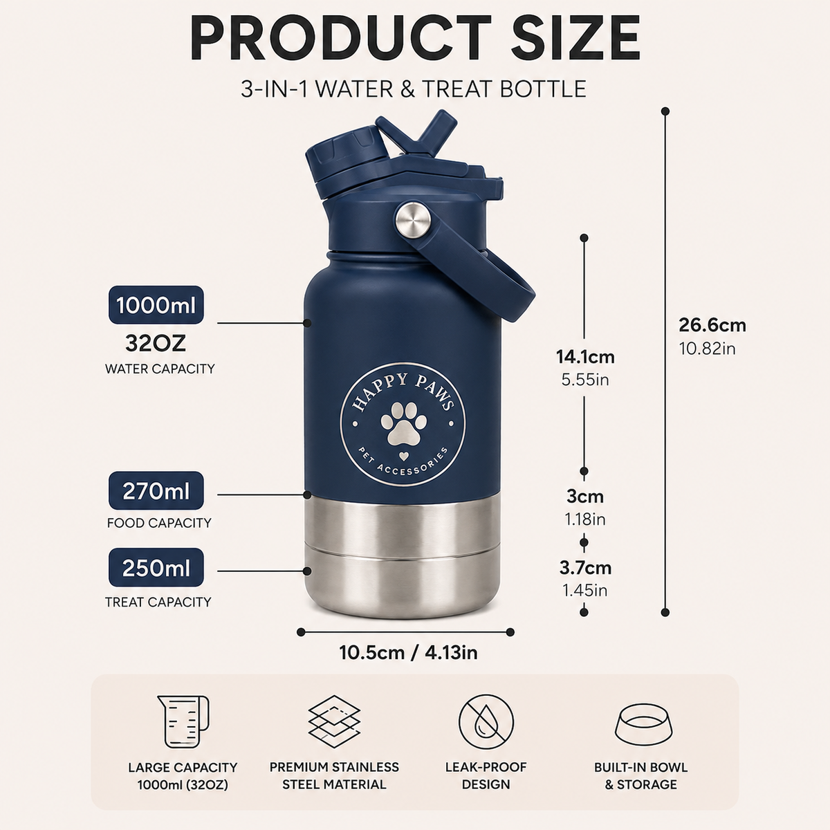 3 in 1 Water bottle