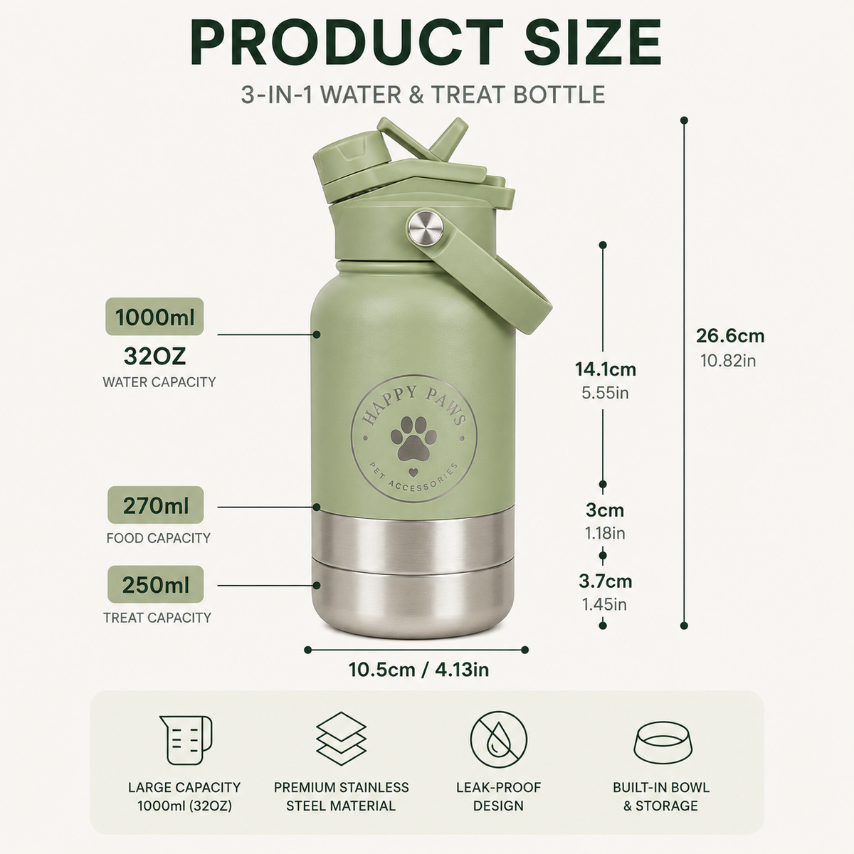 3 in 1 Water bottle
