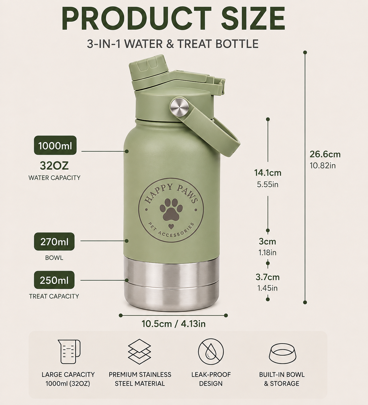 3 in 1 Water Bottle